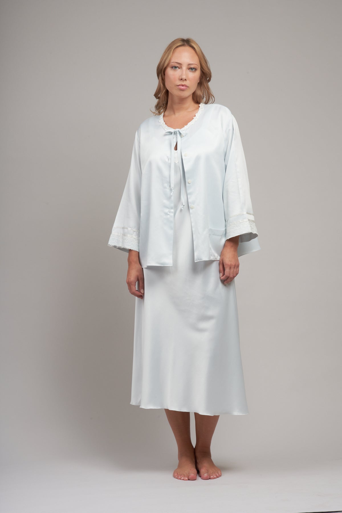 8020- Cozy Satin Bed jacket