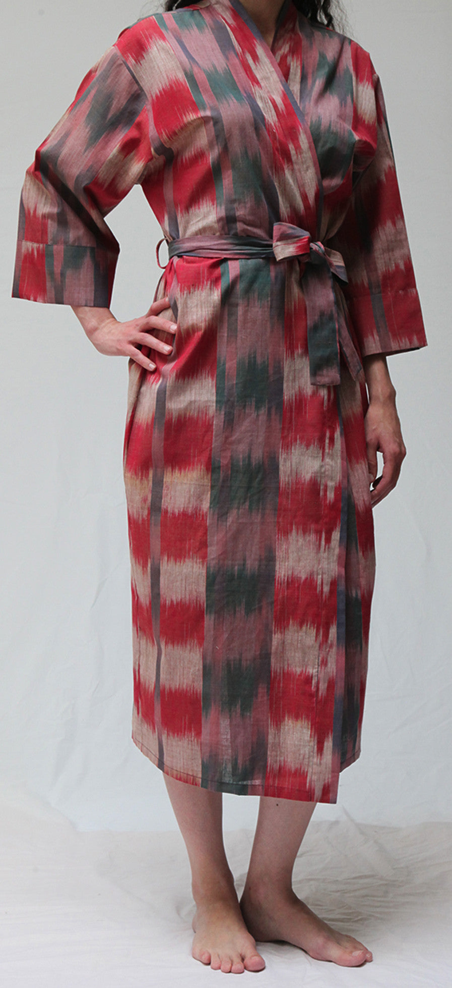 39341 Vintage Ikat Long Kimono