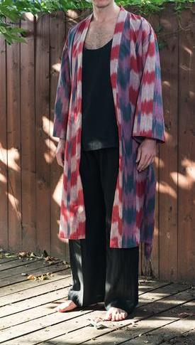 74711 Vintage Ikat  Kimono