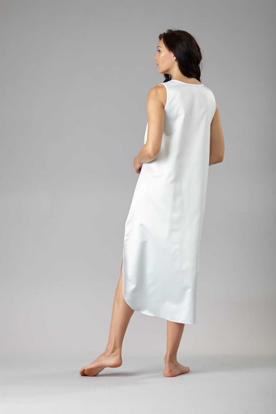 8002 - Cozy Satin Long Tank Gown