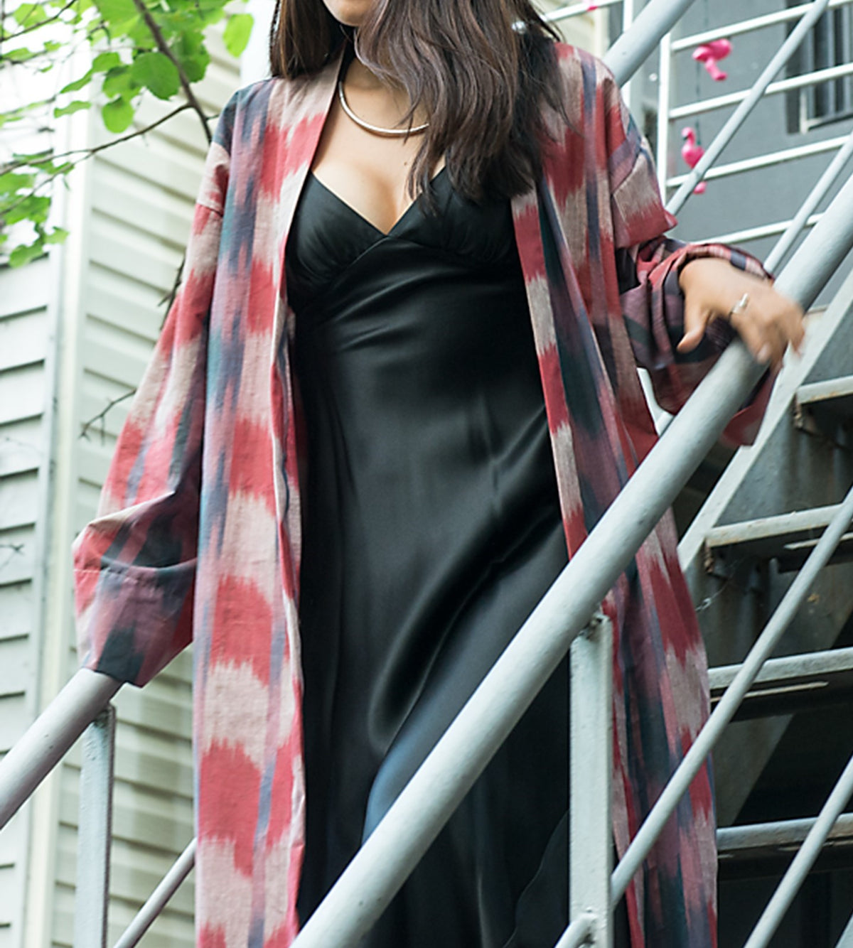 39341 Vintage Ikat Long Kimono