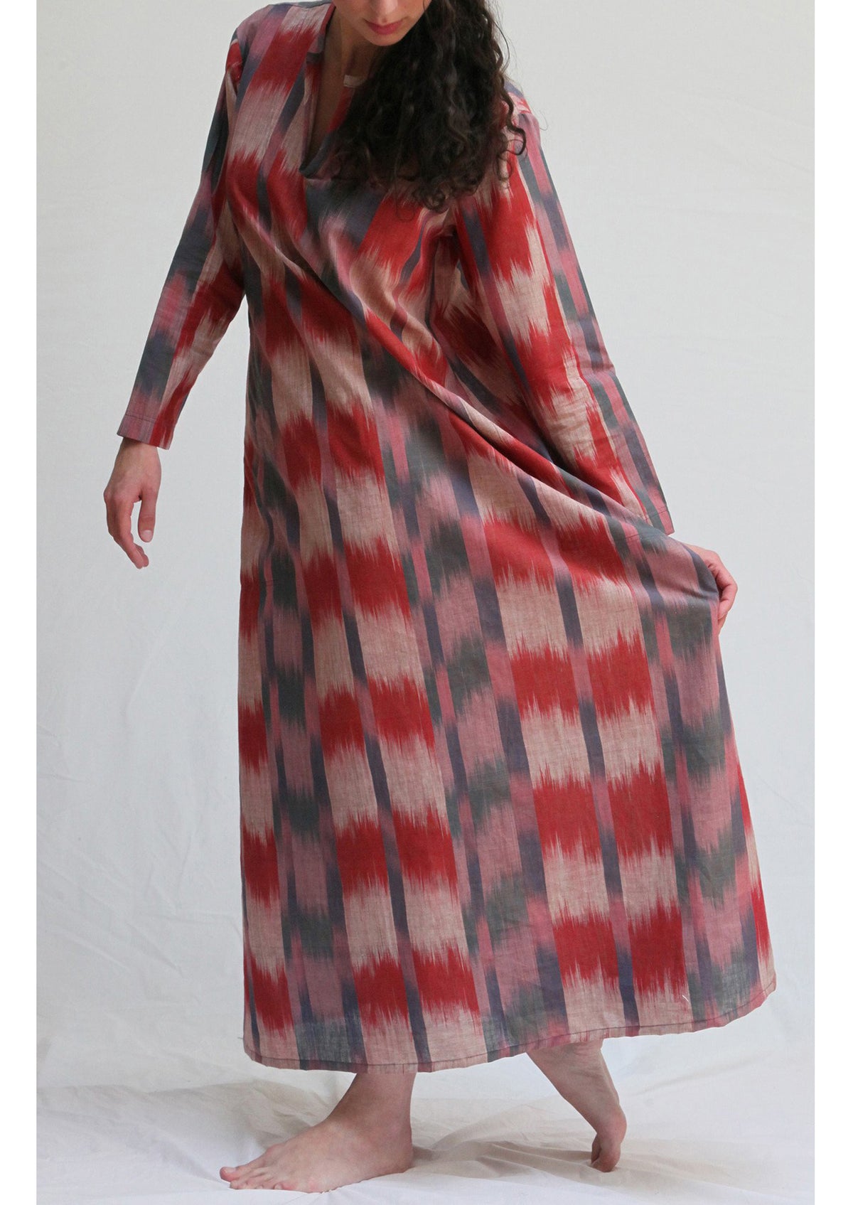 39342 Vintage Ikat Long Caftan