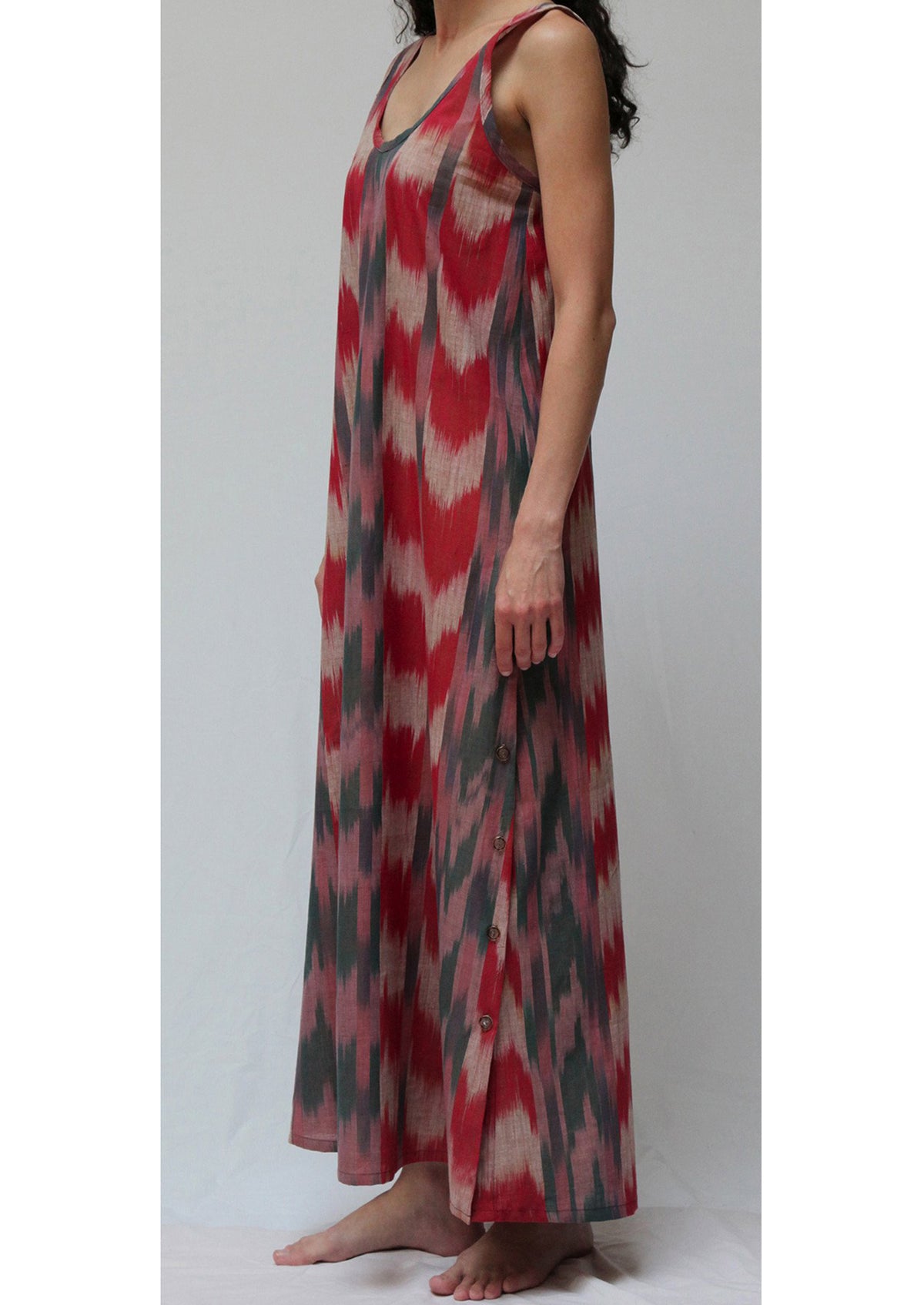 39344 Vintage Ikat  Long Gown
