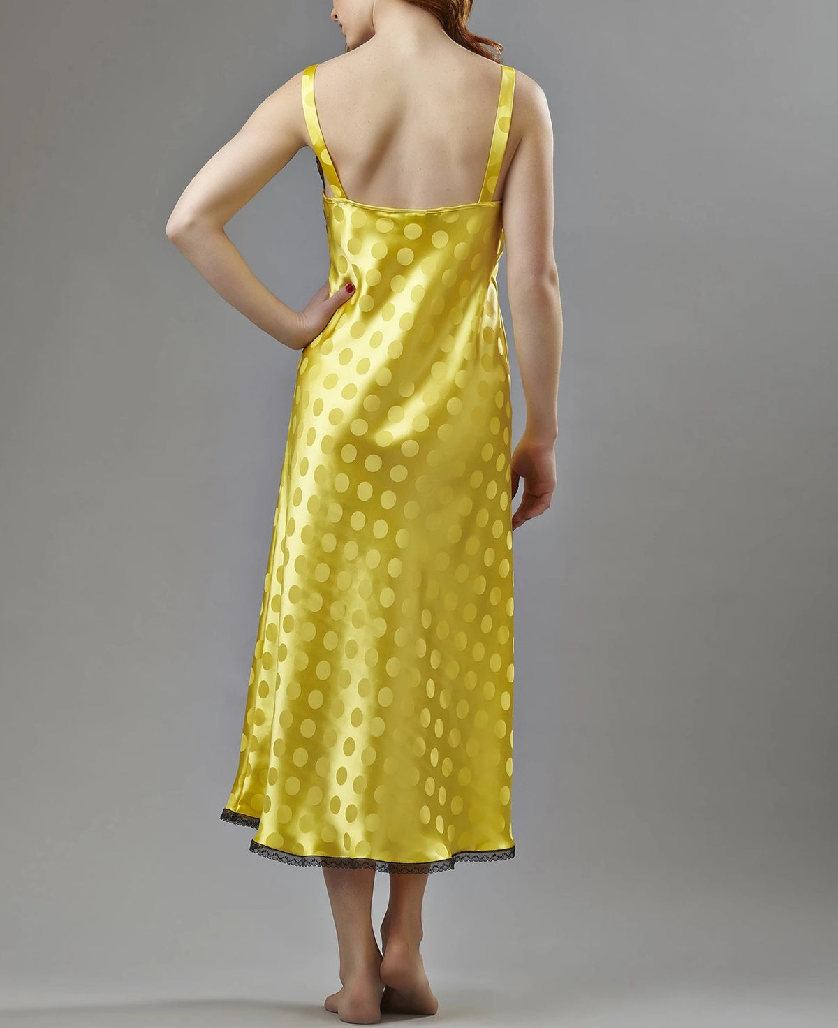 39561 - Silk Jacquard long gown- on sale