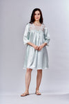 4022- Cotton voile-FINAL SALE- Short gown with 8inches sleeves