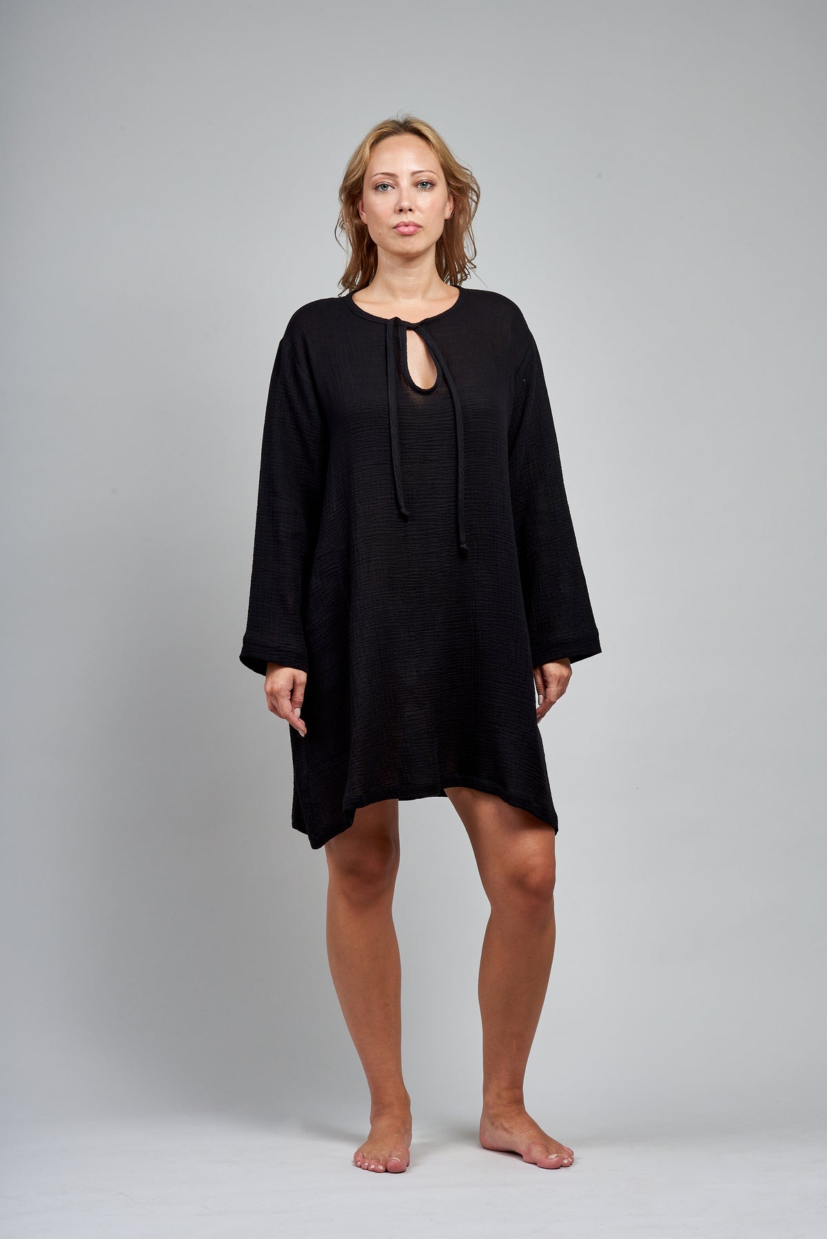 3105 - Short Caftan- Black