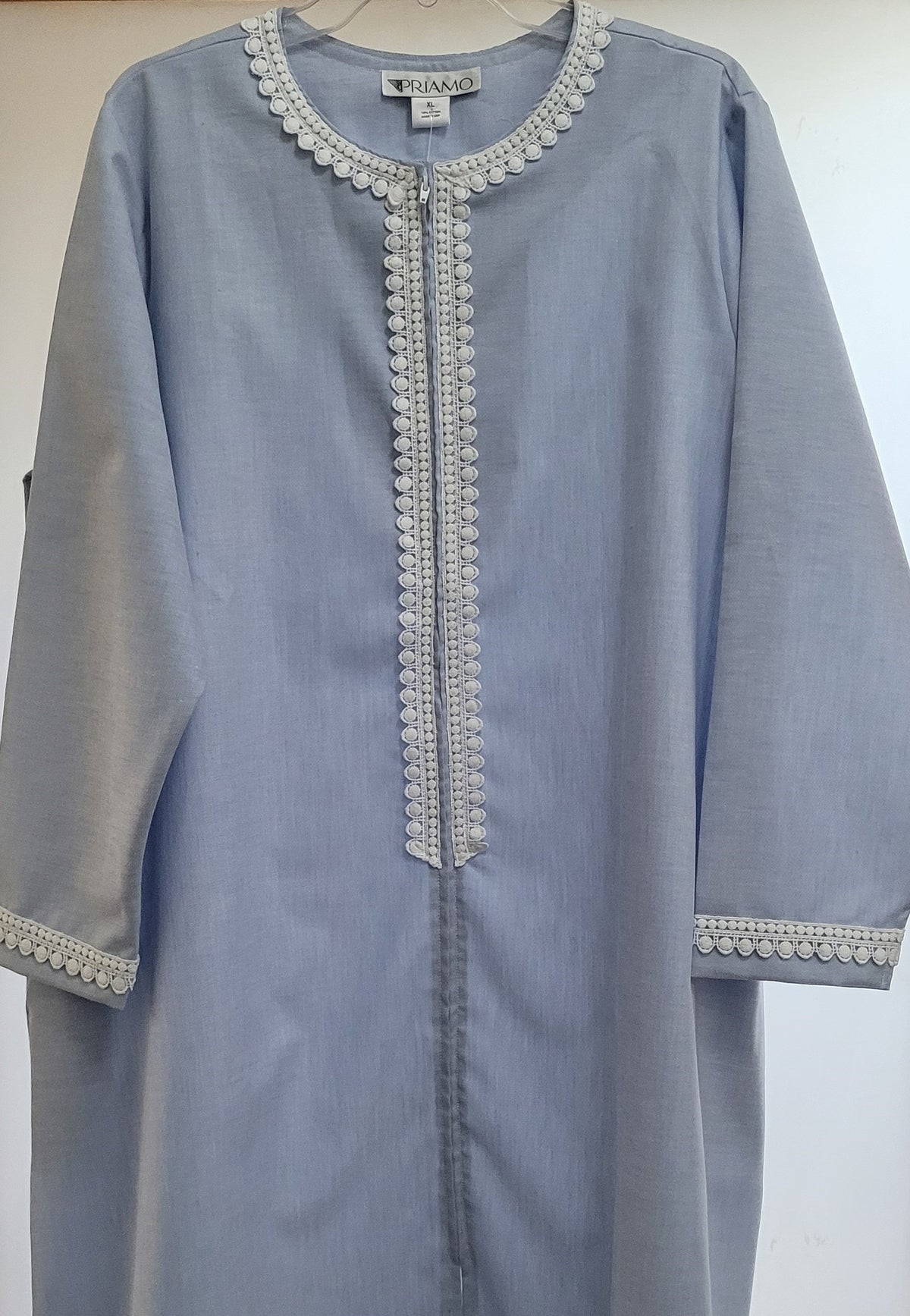 5008 - Long zipped caftan-  FINAL SALE- No returns, refunds or exchanges