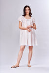 6503 Short gown w puffed sleeves