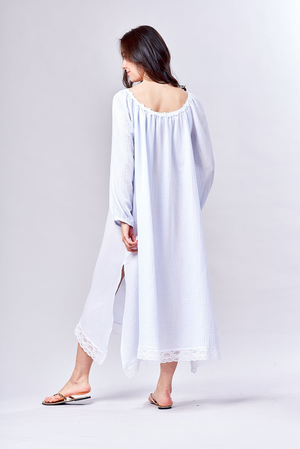 3024 - Long Nightshirt- New White Gauze