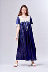 4509- Satin long gown w 3/4 sleeves