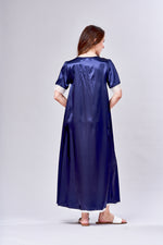 4508- Satin long gown w short sleeves