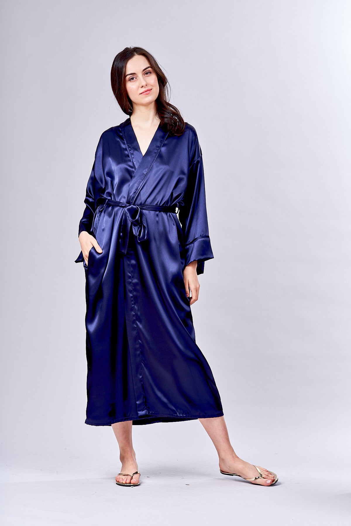 4503- Satin Long Kimono Robe/ 4504 Short Kimono