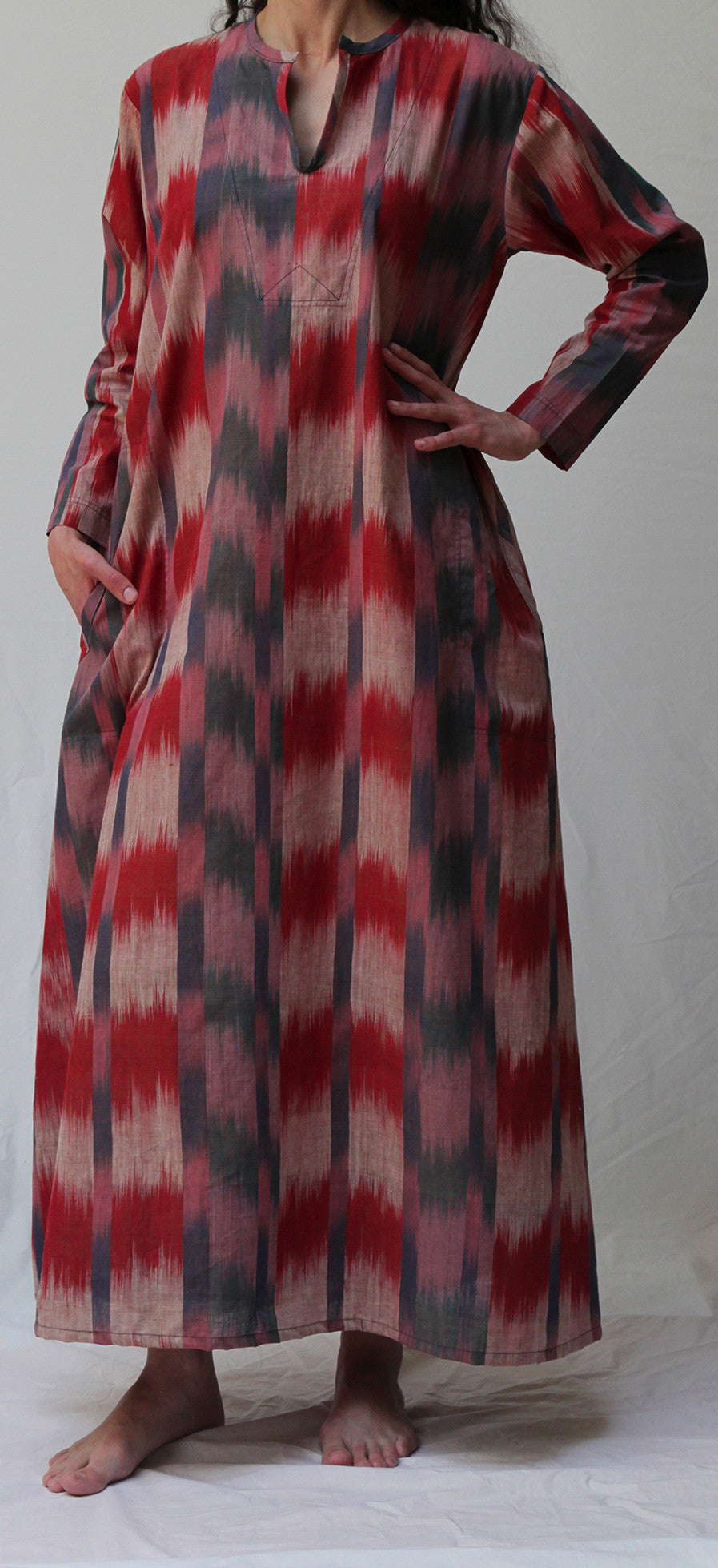 39342 Vintage Ikat Long Caftan