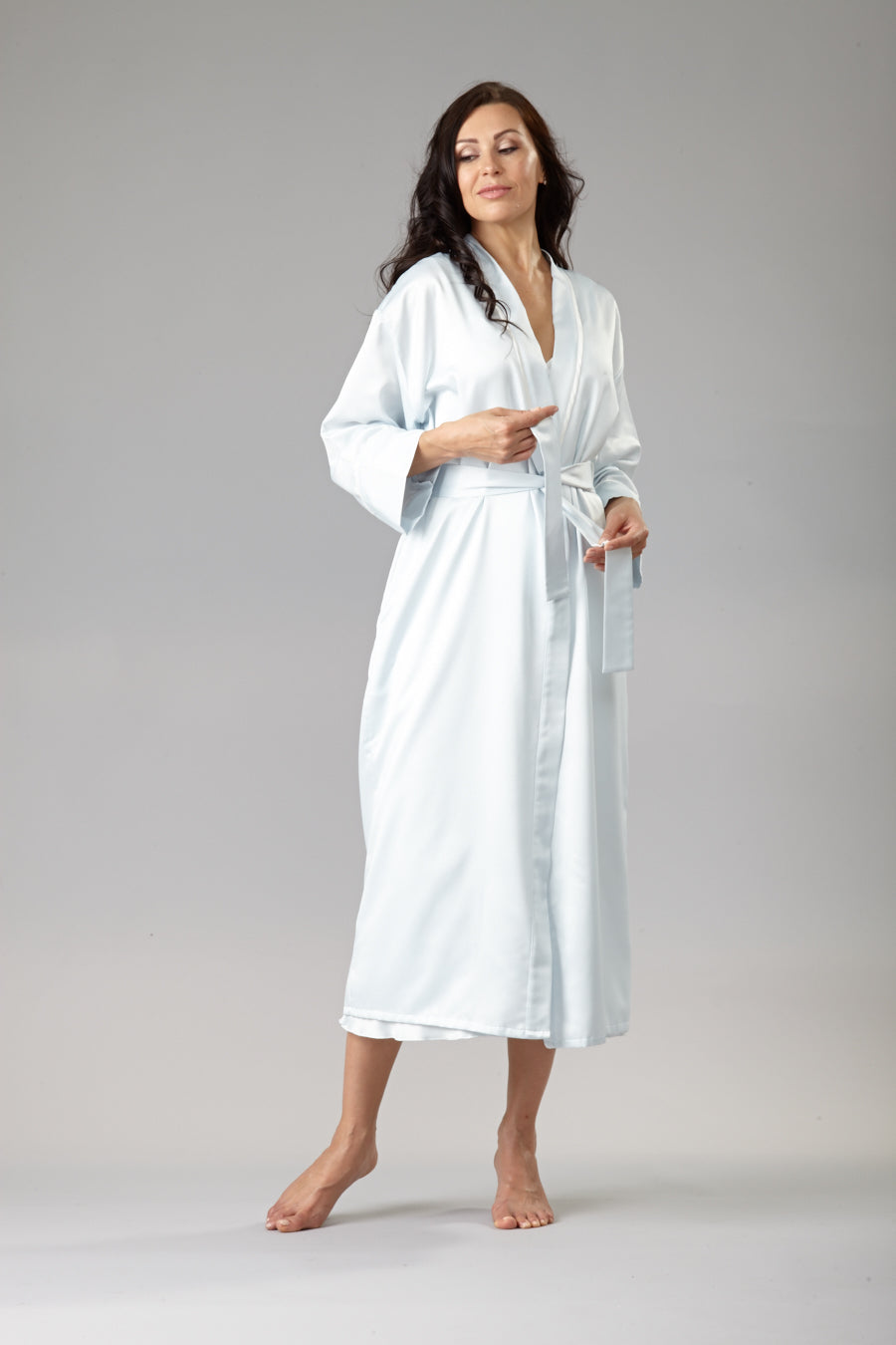 8004- Cozy Satin Long Robe