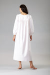 9001 Flannel Long gown with yoke