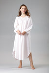 9205  Flannel Classic Nightshirt with lace yoke