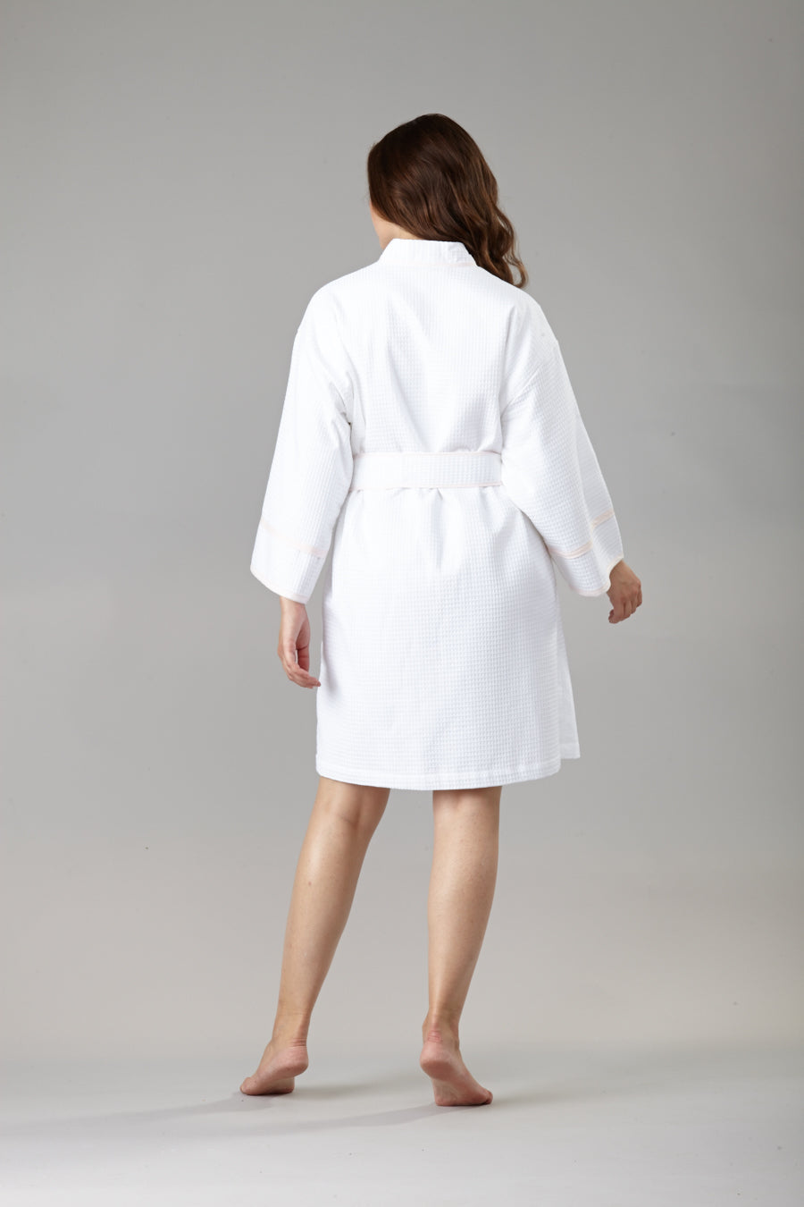 5011- Short Waffle Kimono robe