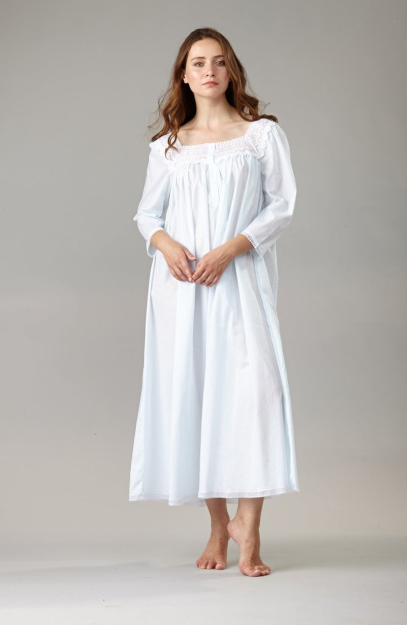 Lisa White Cotton Nightgown, Smocked