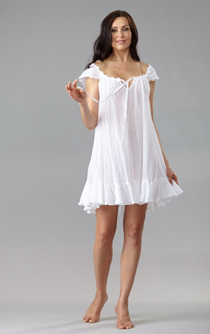 3004 - Short Gown with cap sleeves
