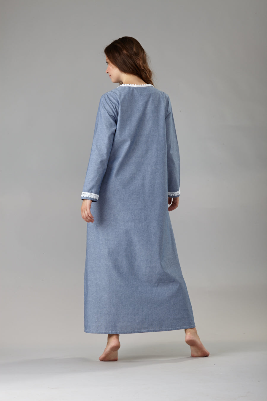 5008 - Long zipped caftan-  FINAL SALE- No returns, refunds or exchanges