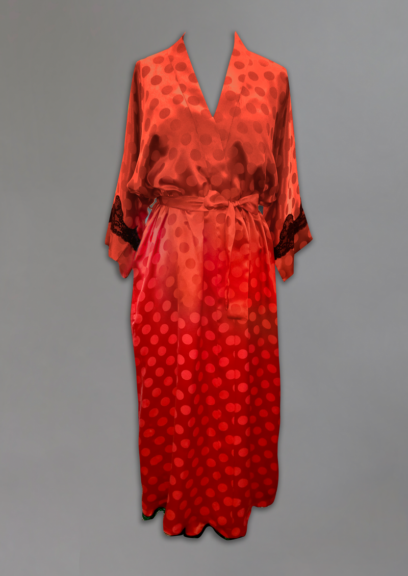 38558 Silk Jacquard Long Kimono - YELLOW  on sale - Final sale- No returns