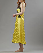 39561 - Silk Jacquard long gown - YELLOW on sale  - Final sale- No returns